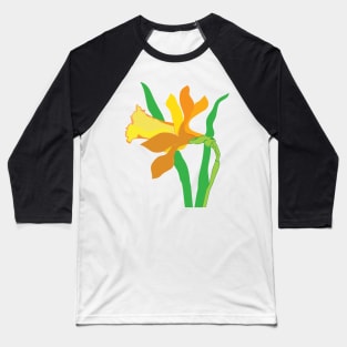 Yellow Daffodil Spring Flower Baseball T-Shirt